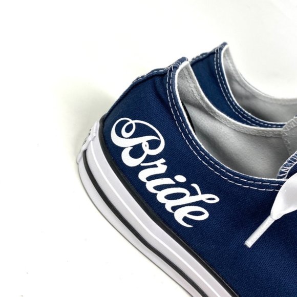 Converse Ctas Low Top White Blue Wedding Canvas Men Sneakers Custom 171213C-BUWH - Picture 4 of 10